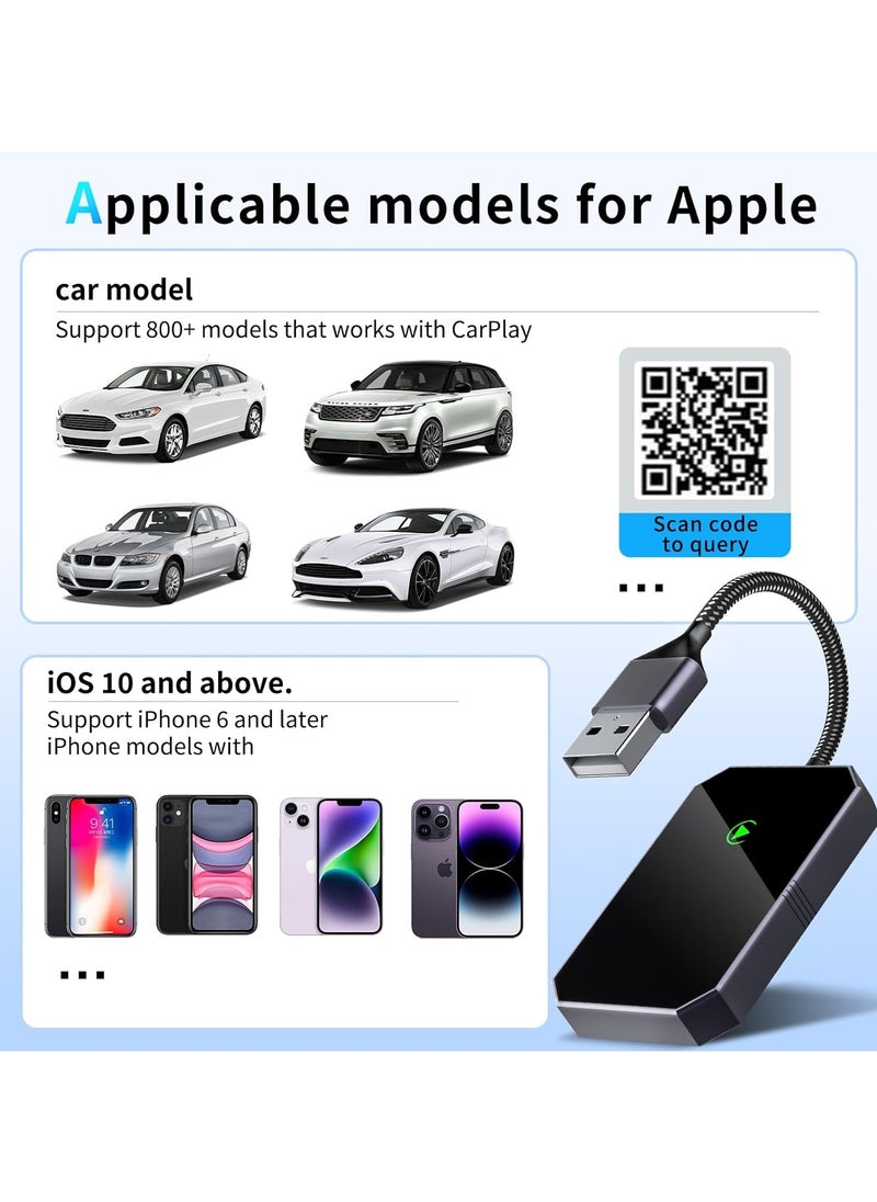 General - Wireless Carplay Adapter, Wireless Adapter for Factory Wired Carplay, Plug and Play Conversion to Wireless, 2024 Upgraded Carplay Dongle for iPhone iOS 10+ and Wired CarPlay Systems - Image 1