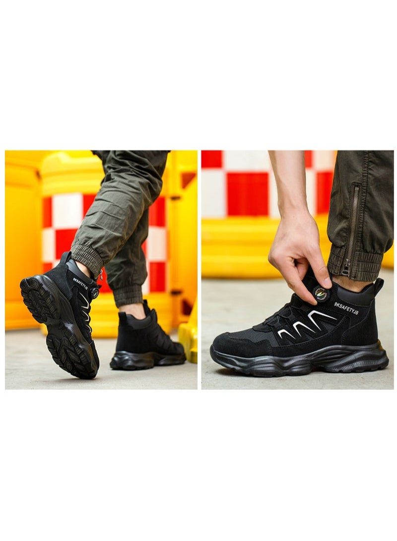 NIBEMINENT Work Safety Shoes Smash-proof and Puncture-proof Sports Safety Shoes Outdoor Mountaineering Wear-resistant Steel Boots - Image 3
