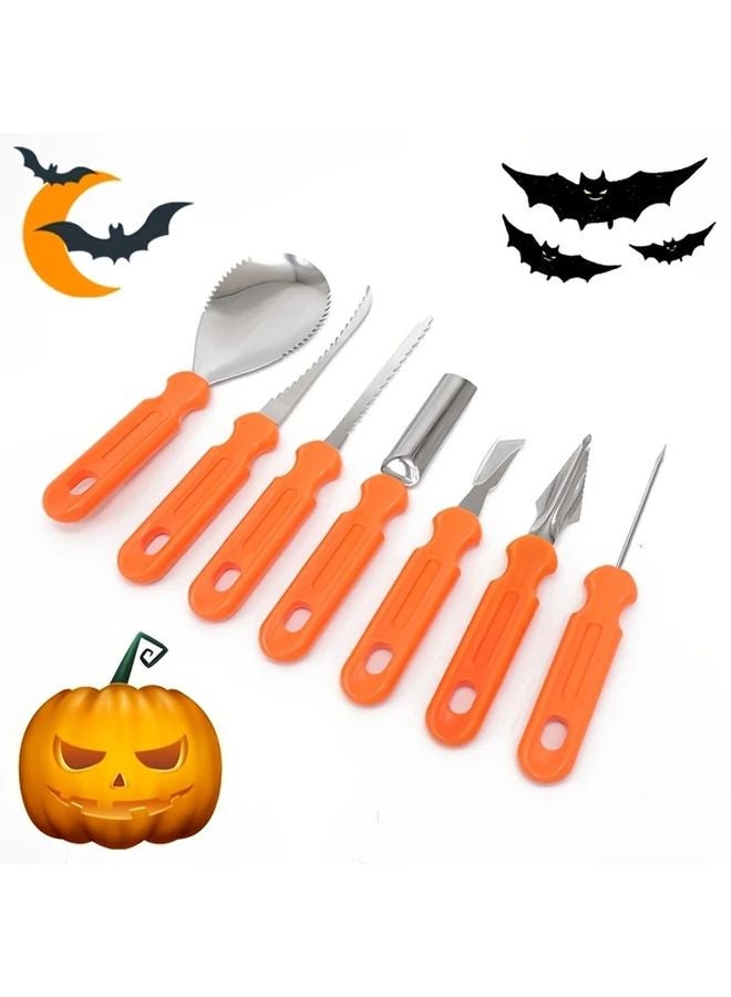 7pcs Professional Heavy Duty Stainless Steel Pumpkin Carving Kit Halloween Christmas - Image 4