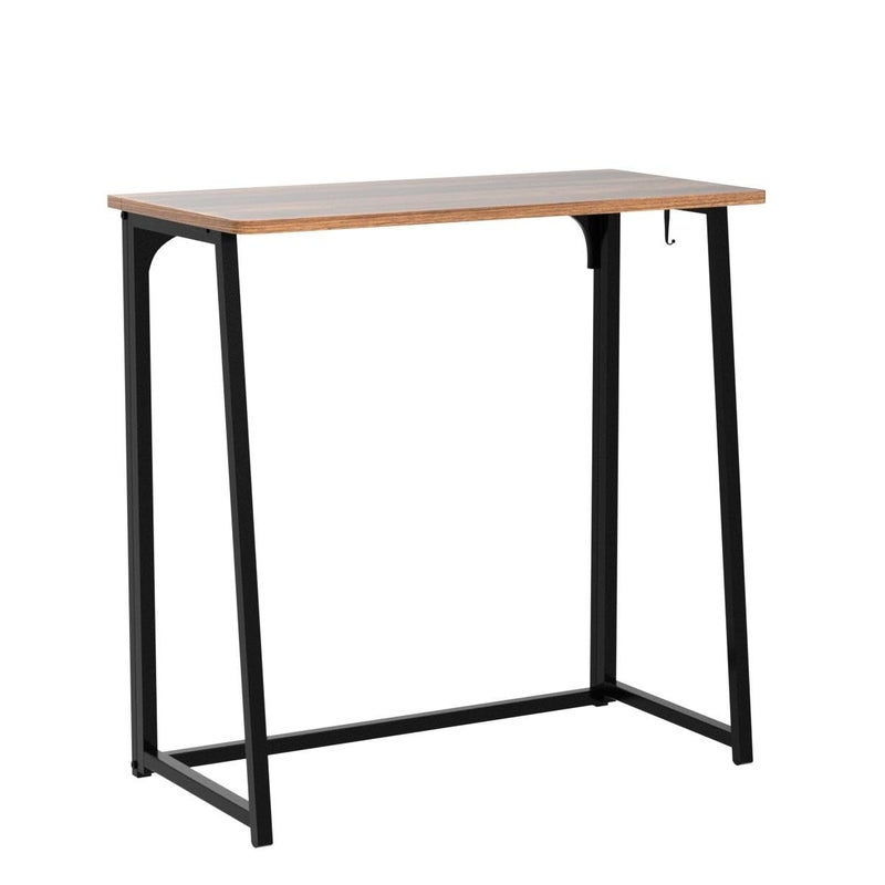 WOHOMO Folding Desk for Small Spaces, 31.5 Inch Foldable Computer Desks, Small Desk for Home Office, Study, Bedroom, Space Saving Writing Work Computer Table, Easy to Fold, Rustic Walnut - Image 4