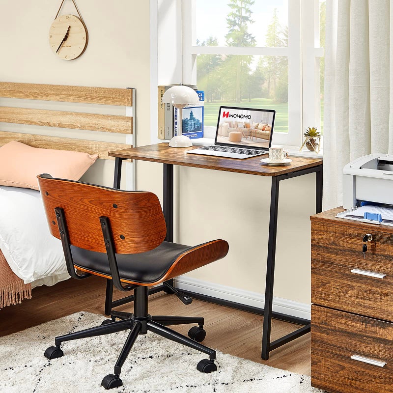 WOHOMO Folding Desk for Small Spaces, 31.5 Inch Foldable Computer Desks, Small Desk for Home Office, Study, Bedroom, Space Saving Writing Work Computer Table, Easy to Fold, Rustic Walnut - Image 5