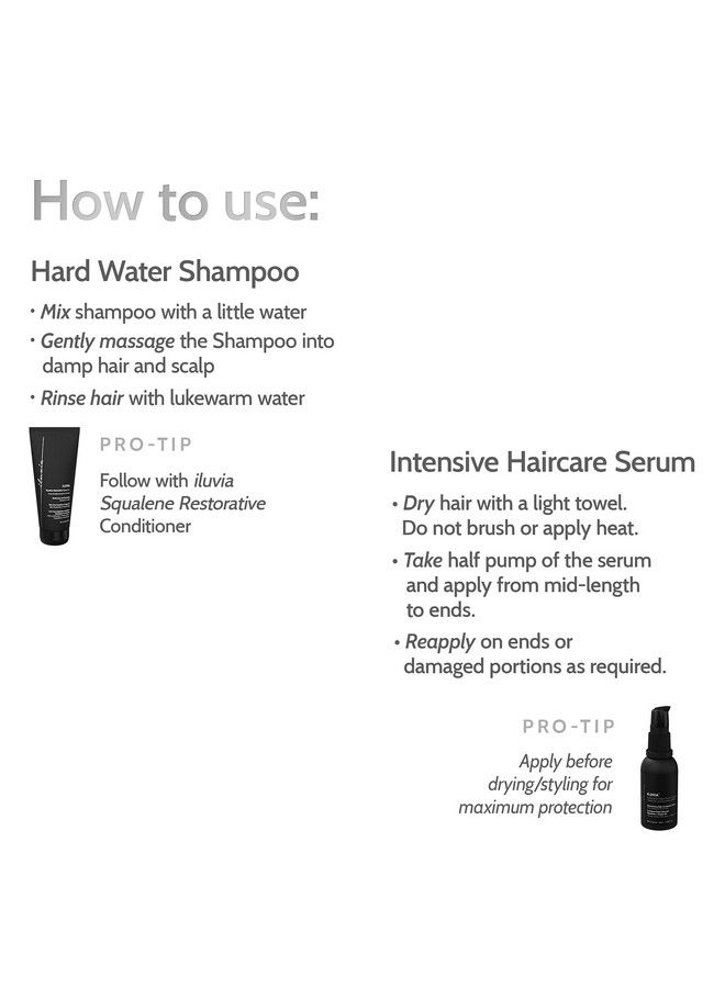 iluvia Professional Hard Water Shampoo 200G And Intensive Hair Care Liquid 50Ml (Smoothen Detangle Adds Shine Tames Frizz) - Image 4