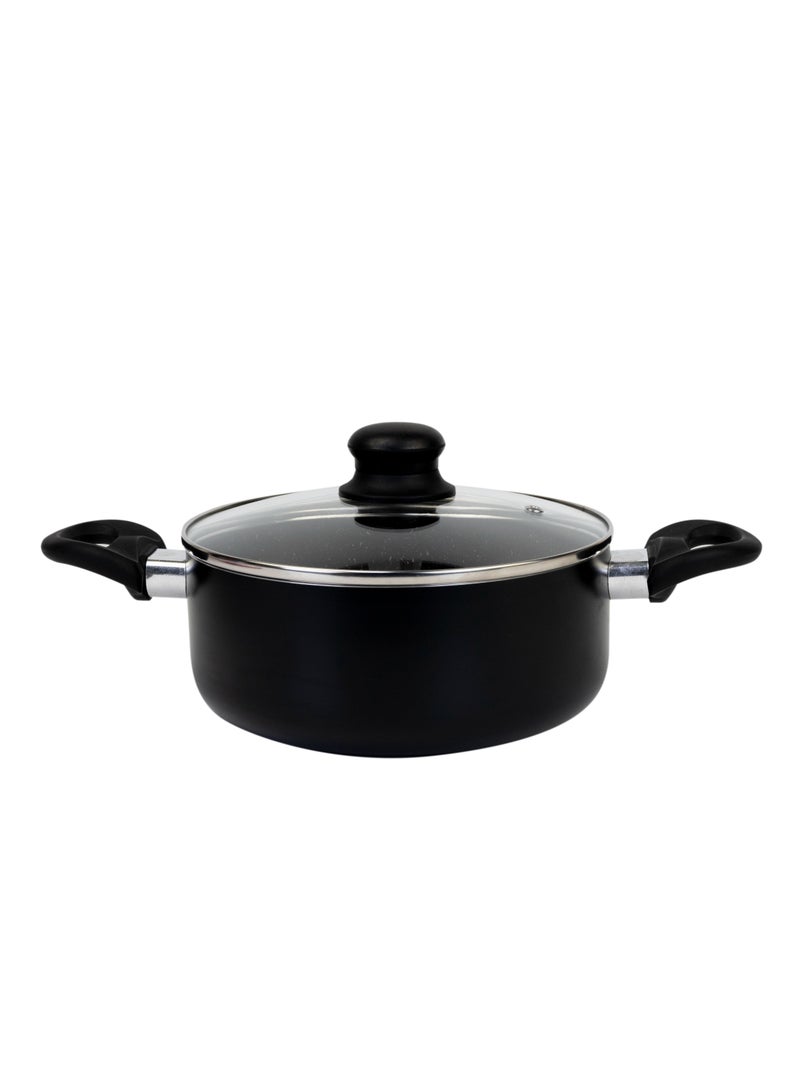 Wilson Casserole With Glass Lid Durable Marble Coating, Aluminium Construction, Nonstick Dish For Gas Induction & Ceramic Hobs Induction Bottom 26 x 12cm - Image 2