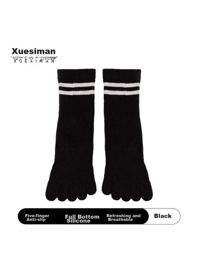 XUEXIMAN Xueximan Yoga Socks For Women, Professional Non-slip Mid-calf Five-toe Socks, Pilates Socks, Sports Anti-slip Specialized Fitness Socks  - Image 2