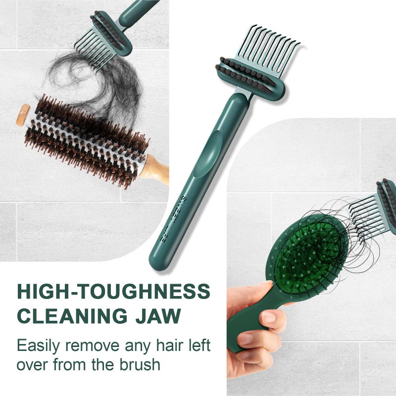 RHOS 2-in-1 Hair Brush Cleaner and Remover Tool - Comb for Removing Hair and Dust, Suitable for Home and Salon Use (1 Pack-Green) - Image 4