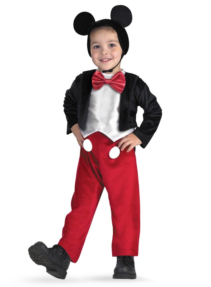 Party Centre Toddler Disney Mickey Mouse Deluxe Costume, Official Classic Character Outfit for Kids - Image 1