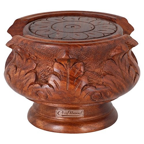 Craftland Wooden Antique Coaster for Kitchen/Dining Table/Office/Restaurant (Flower Base) - Image 2