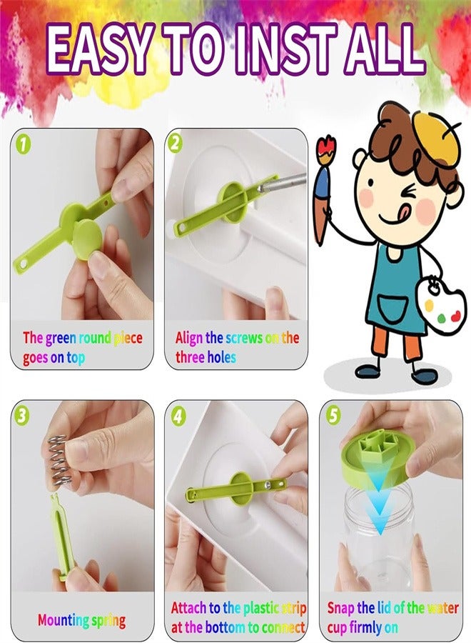 Paint Brush Cleaner Brush Rinser with Drain Water Circulation Paintbrush Scrubber Cleaner Rinser Cup for Acrylic, Watercolor, Oil and Water-Based Paints Art Supplies Paint Brush Cleaner Tool - Image 3