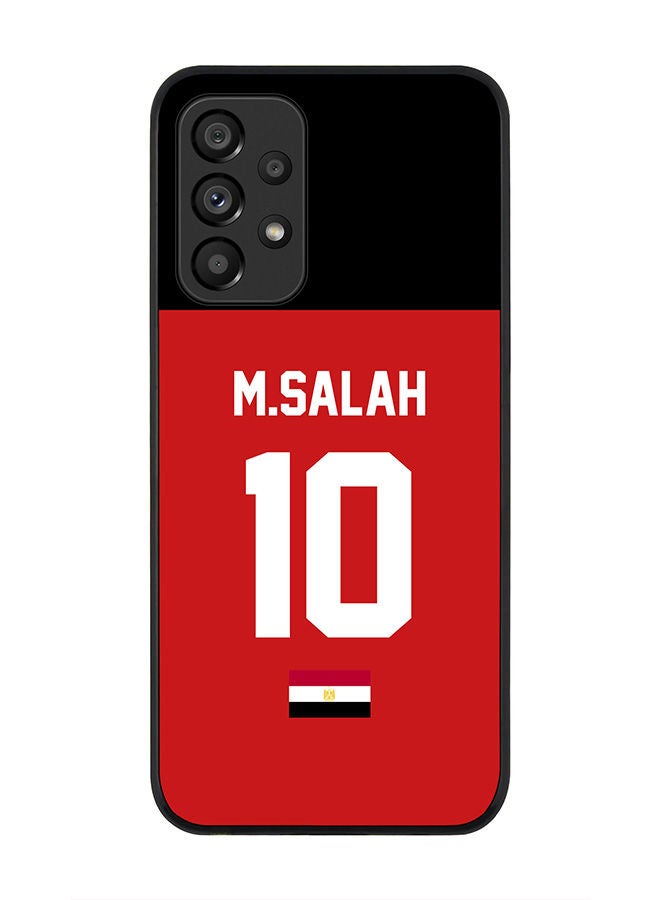Stylizedd Rugged Black edge case for Samsung Galaxy A33 5G Slim fit Soft Case Flexible Rubber Edges Anti Drop TPU Gel Thin Cover - Football Team - Egypt Player Name - M.Salah - Image 1