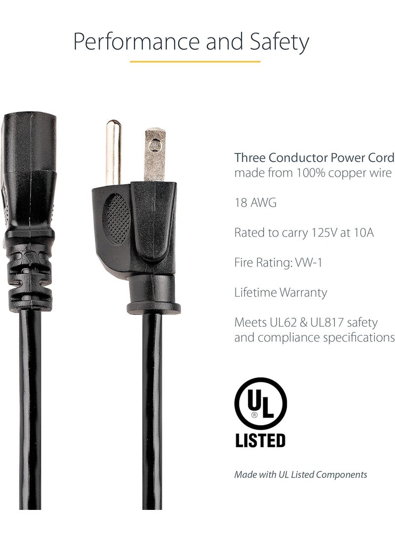 StarTech StarTechcom 10ft 3m Computer Power Cord NEMA 515P to C13 10A 125V 18AWG Black Replacement AC Power Cord Printer PC Power Supply Cable Monitor Power Cable  UL Listed PXT101 10  - Image 3