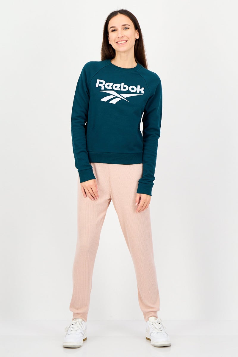 Reebok Women Sportswear Fit Long Sleeve Outdoor Sweatshirt, Teal Green - Image 3