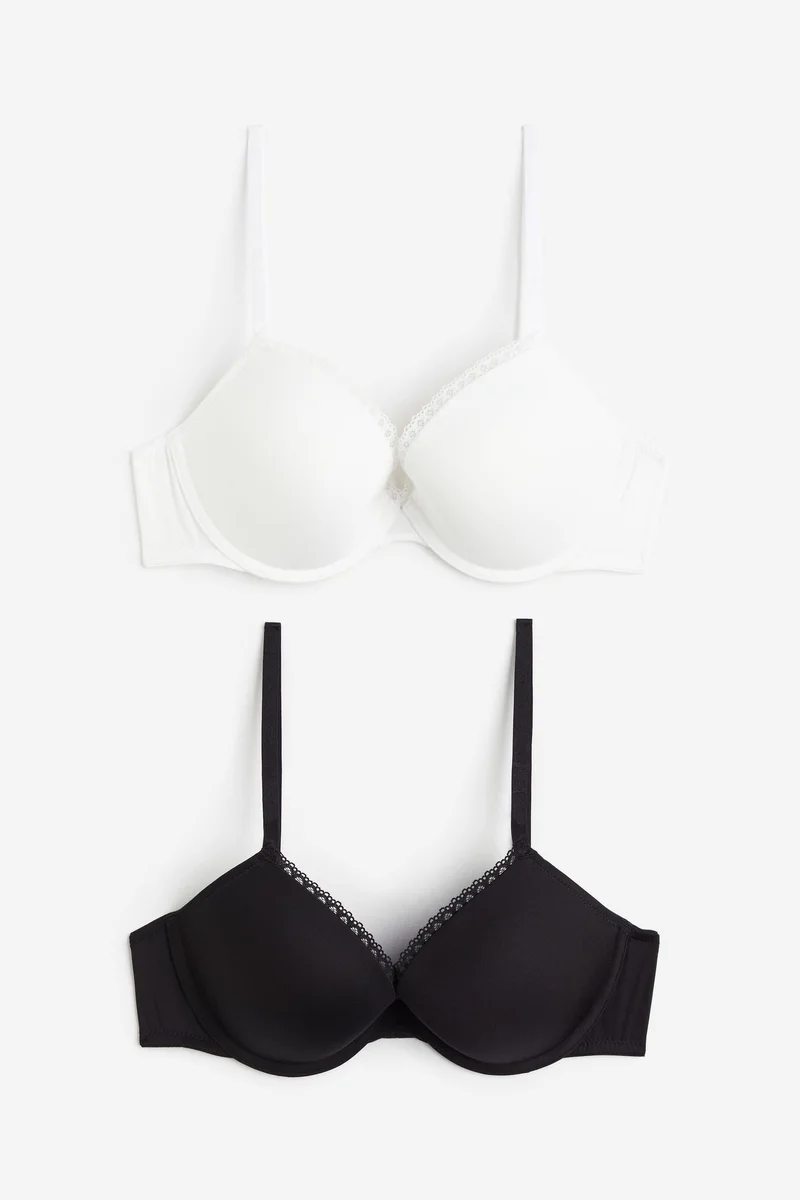 H&M  2-pack microfibre push-up bras for Women | Best Price UAE