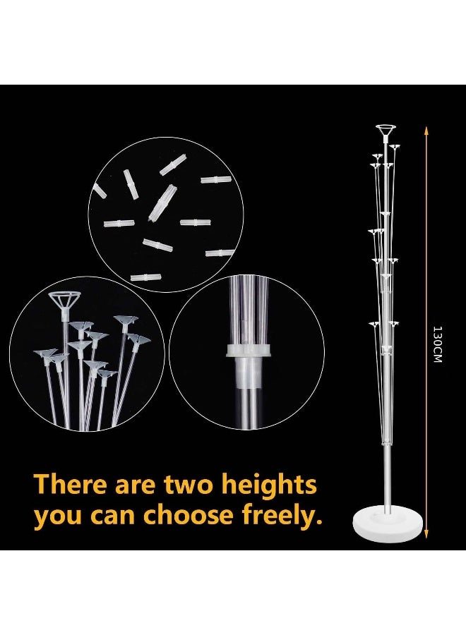 MOMENT طقم حامل البالونات، حامل بالونات طاولة بطول 130 سم مع 13 كوب بالون وعصي لتزيين حفلات عيد الميلاد، حفلات استقبال المواليد، حفلات الزفاف، حفلات التخرج، والاحتفالات - Image 2