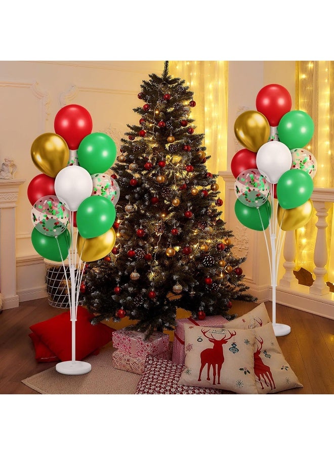 MOMENT طقم حامل البالونات، حامل بالونات طاولة بطول 130 سم مع 13 كوب بالون وعصي لتزيين حفلات عيد الميلاد، حفلات استقبال المواليد، حفلات الزفاف، حفلات التخرج، والاحتفالات - Image 3