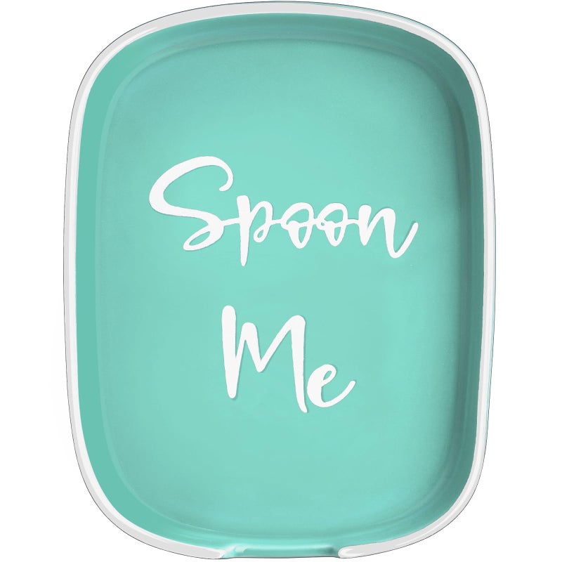 DAYYET Turquoise Spoon Rest for Stove Top, DAYYET Teal Ceramic Large Spoon Holder, Spoon Rest for Kitchen Counter, Heat-Resistant Cooking Utensil Rest, Teal Kitchen Decor and Accessories - Image 1