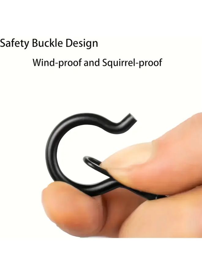 20 Black Heavy Duty Q Hanger Hooks With Safety Buckle For String Lights Wall Ceiling Mount - Image 2