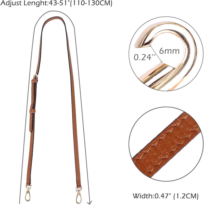 Live Up Full Grain Purse Strap Genuine Leather Replacement for Cross Body Bag Handbags - Image 2