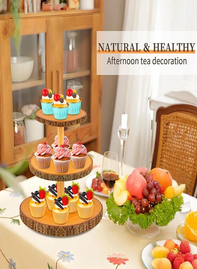 SogYupk Cupcake Stand Wood Dessert Stands 3-Tier Wood Cupcake Stand - Elegant Farmhouse Dessert Display for Weddings, Tea Parties, & More./Wedding Décor/Tea Party/Birthday/Graduation/Holiday. - Image 4