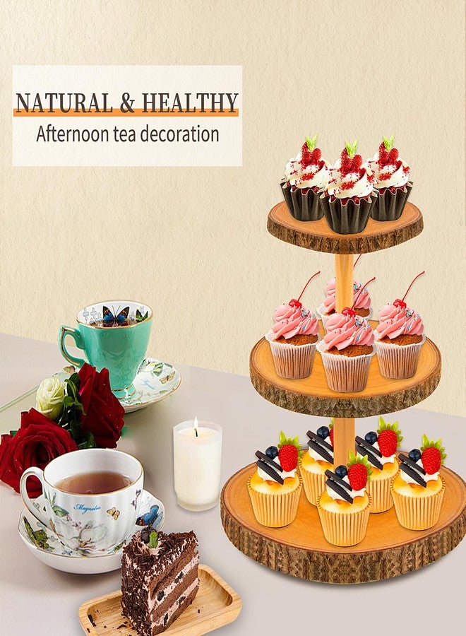 SogYupk Cupcake Stand Wood Dessert Stands 3-Tier Wood Cupcake Stand - Elegant Farmhouse Dessert Display for Weddings, Tea Parties, & More./Wedding Décor/Tea Party/Birthday/Graduation/Holiday. - Image 5