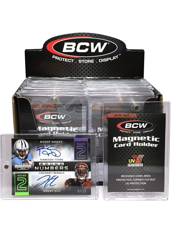 BCW 35 Pt Magnetic Card Holder -20 Pack | 2-Piece Design With Gold Magnet For Trading Cards | Durable Protective Card Case With Recessed Arrowhead Corners | Magnetic Card Holders For Trading Cards - Image 2