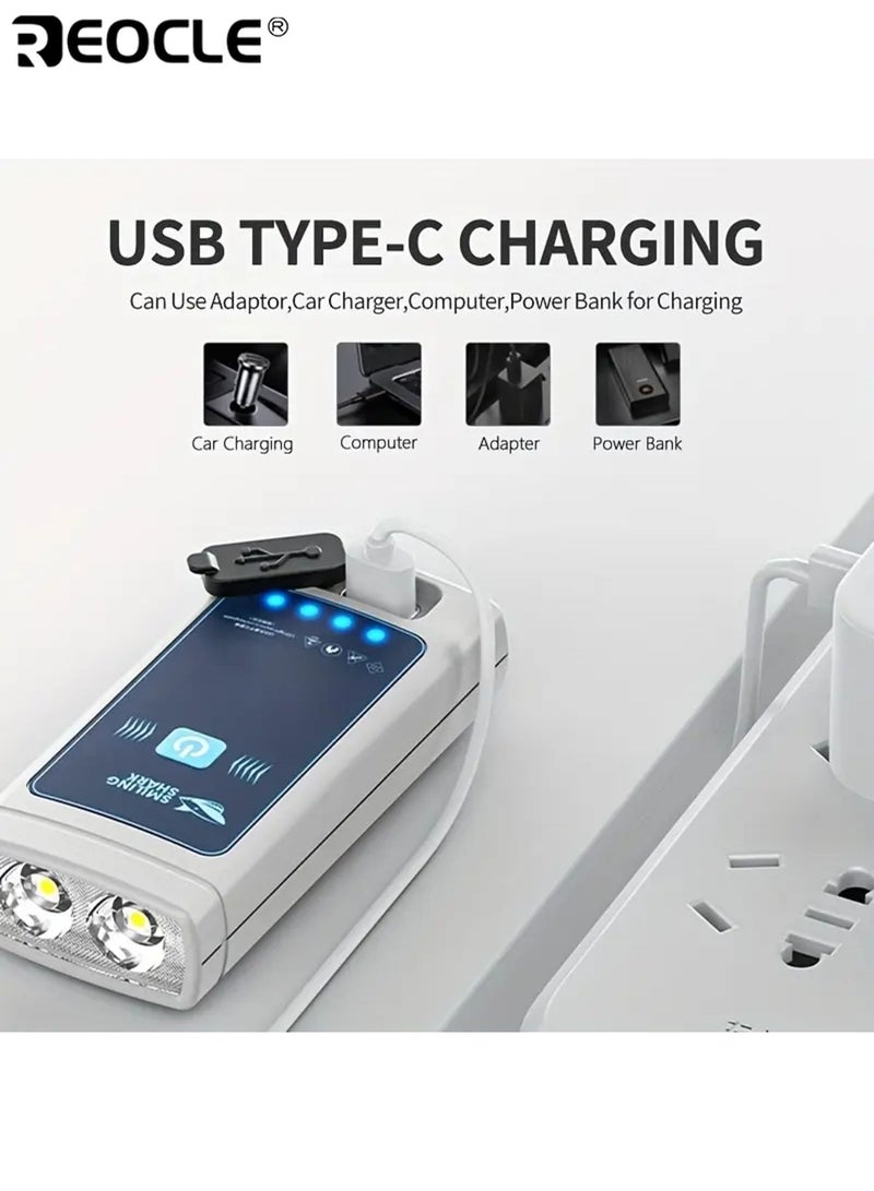 ريوكل مصباح يدوي صغير LED فائق السطوع 3 أوضاع USB قابلة للشحن مع شاشة عرض طاقة البطارية حجم الجيب لمغامرة التخييم في الهواء الطلق والاستخدام في حالات الطوارئ - Image 4