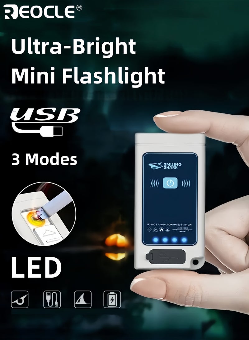 ريوكل مصباح يدوي صغير LED فائق السطوع 3 أوضاع USB قابلة للشحن مع شاشة عرض طاقة البطارية حجم الجيب لمغامرة التخييم في الهواء الطلق والاستخدام في حالات الطوارئ - Image 1