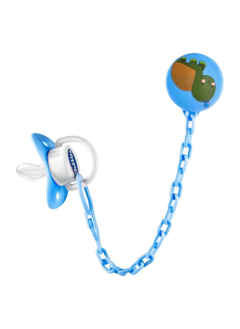 Bubbles - Pacifier with Chain 0-3 Months - Blue - Image 1