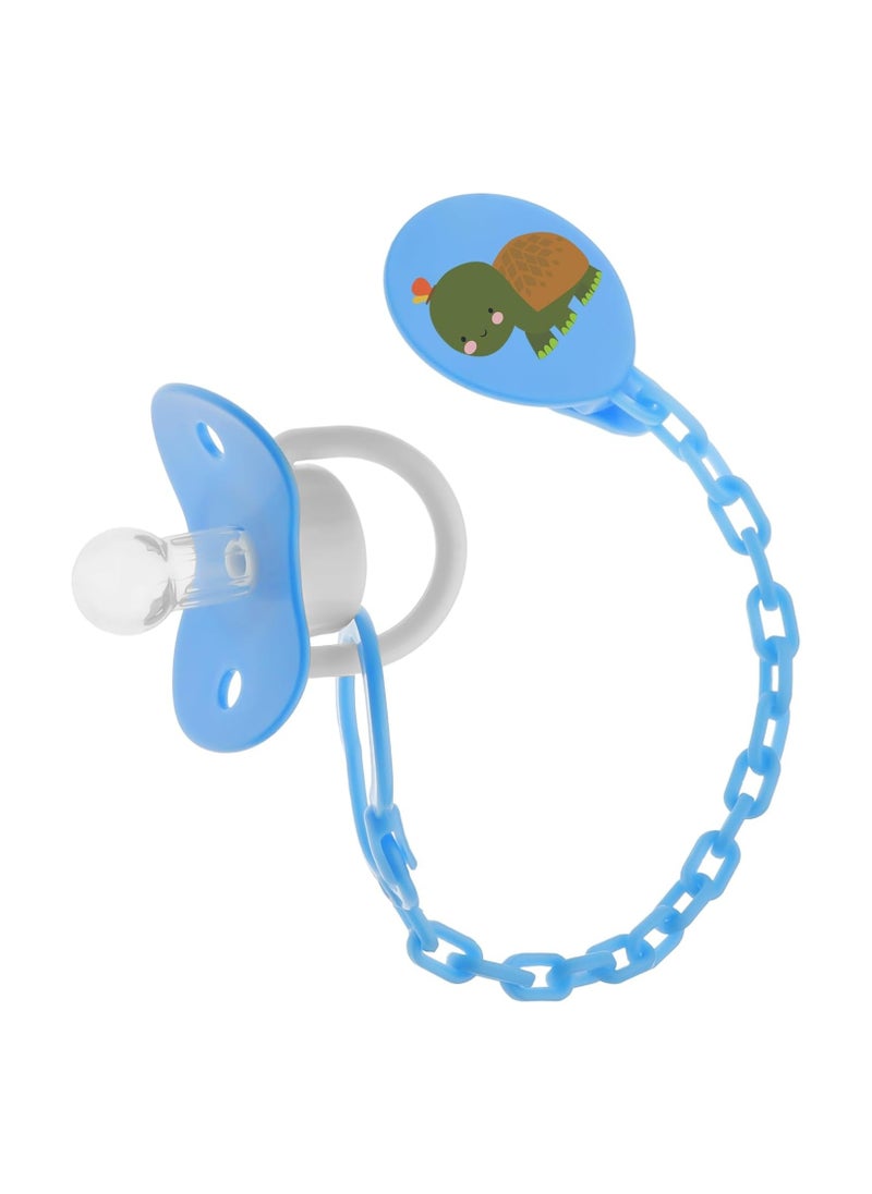 Bubbles - Pacifier with Chain 0-3 Months - Blue - Image 1