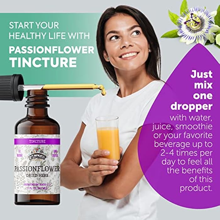FLORIDA HERBS Passionflower Tincture, Organic Passionflower Extract, Passionflower Drops (Passiflora Incarnata) Dried Herbs - Image 2