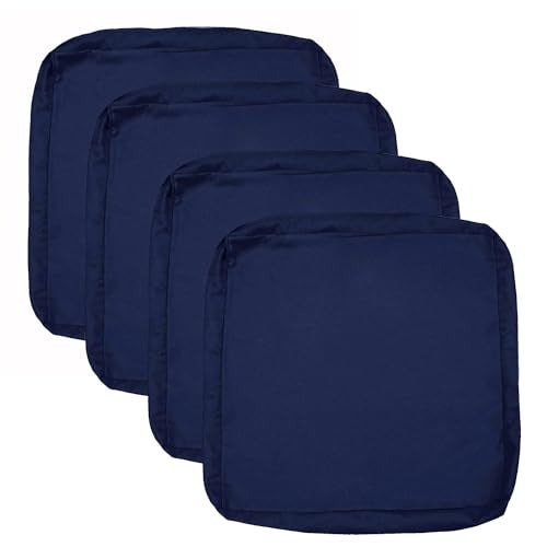 Sqodok Patio Cushion Covers 24x24 inch, Waterproof Outdoor Cushion Covers Replacement 4Pack Patio Cushion Slicovers for Sectional Sofa, Wicker Chair, Blue - Image 1
