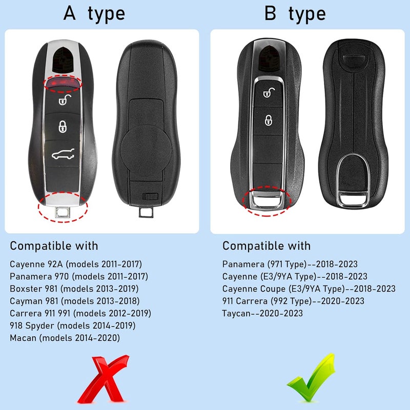 Jaronx Compatible with Porsche Key Fob Cover for Cayenne Panamera 2018-2024, Carrera Taycan 2020-2024 (Chalk-New/Light Grey) - Image 4