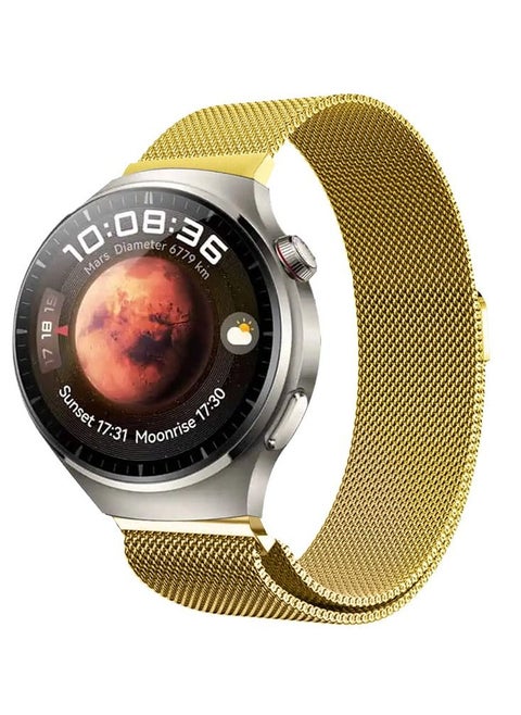 22mm Metal Milanese Watchband Compatible With Huawei 4,4 Pro Gold