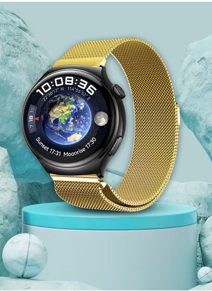 22mm Metal Milanese Watchband Compatible With Huawei 4,4 Pro Gold