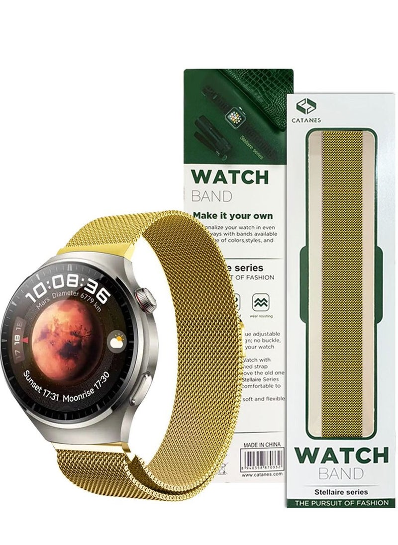 22mm Metal Milanese Watchband Compatible With Huawei 4,4 Pro Gold