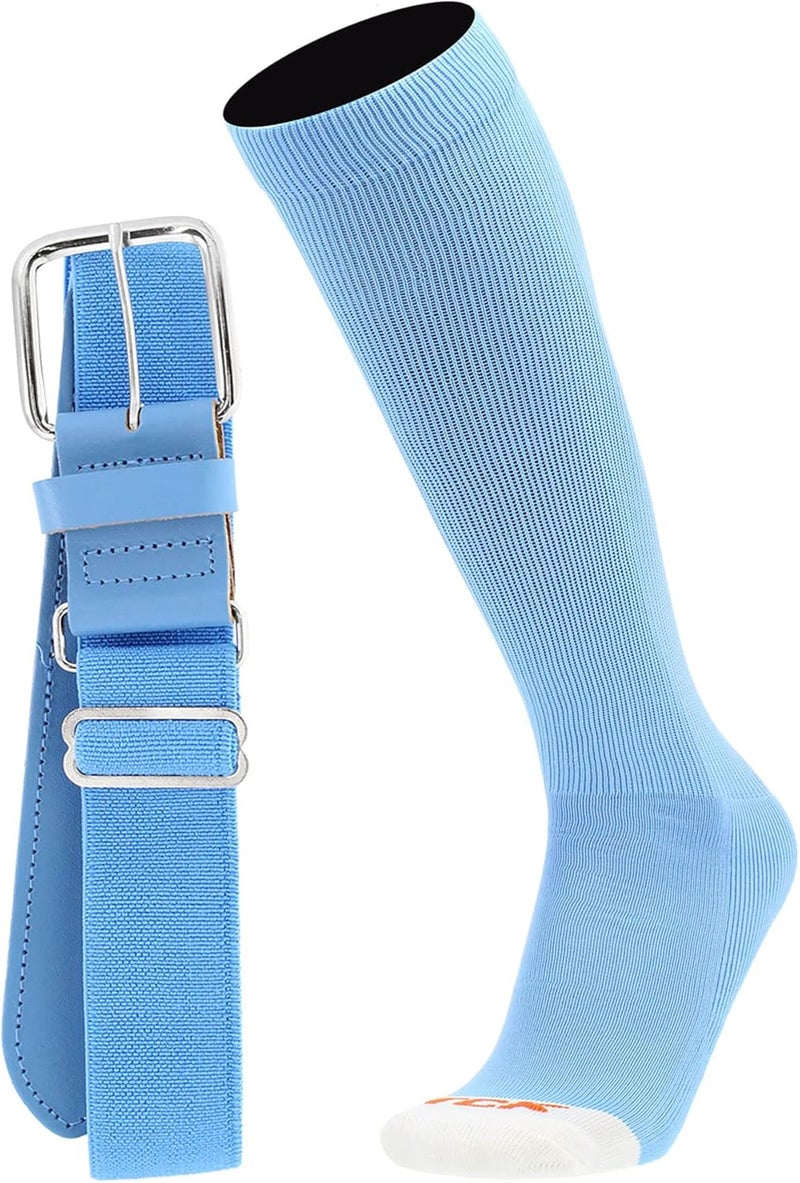 MadSportsStuff Softball or Baseball Socks and Belt Combo - Youth and Adult Sizes Boys and Girls Men and Women - Image 1