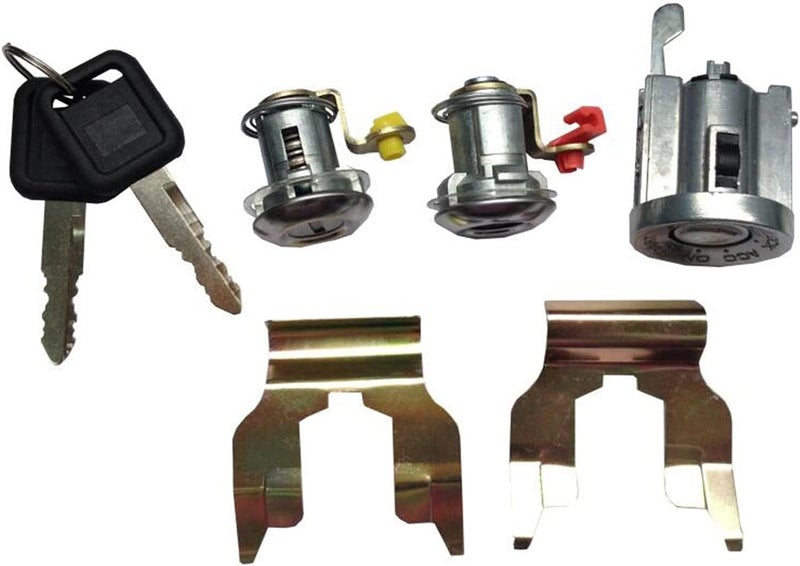 QASULER Car Door Lock Ignition Lock Cylinder Key Set