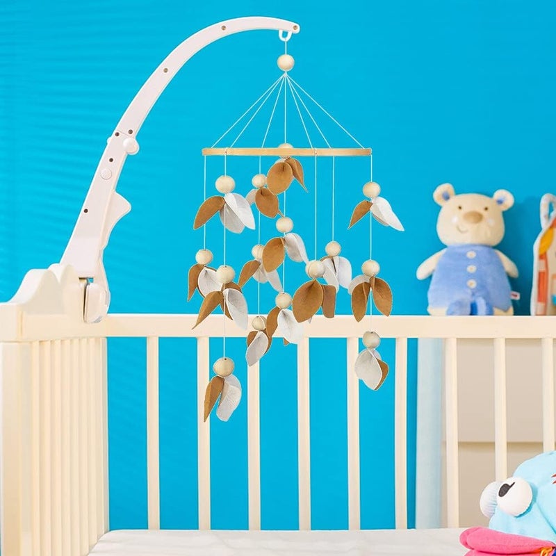 Crib Cute Wind Chimes, Felt Leaves Bohemian Style - Suitable for Boys and Girls Cradle Pendant - Image 3