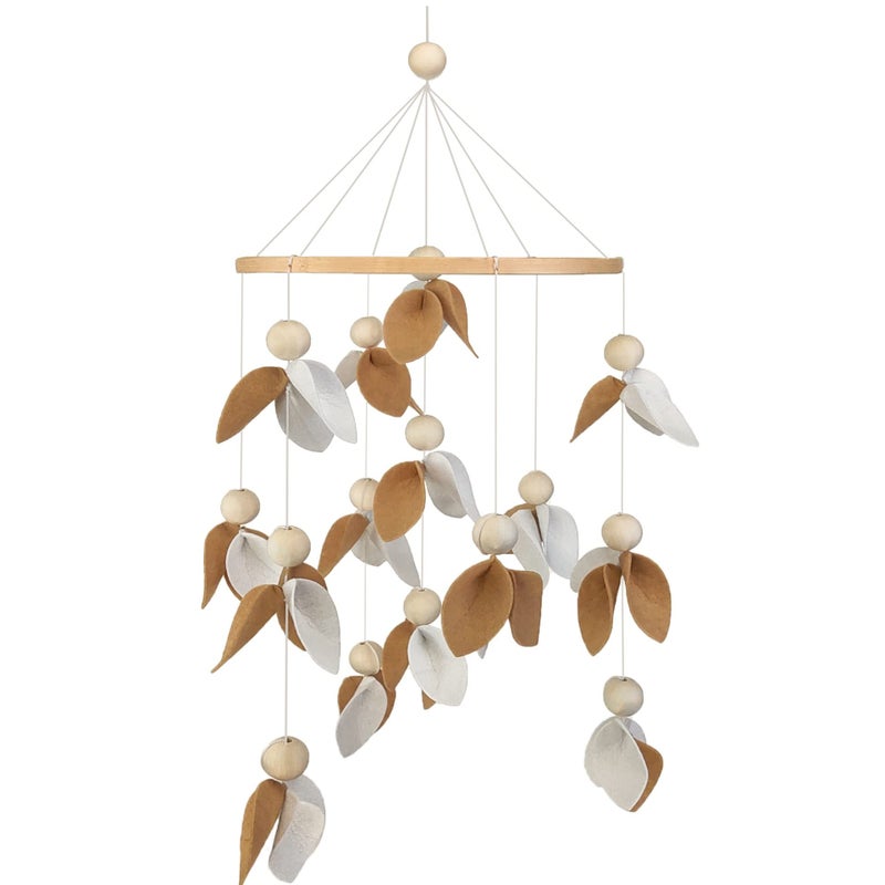 Crib Cute Wind Chimes, Felt Leaves Bohemian Style - Suitable for Boys and Girls Cradle Pendant - Image 1