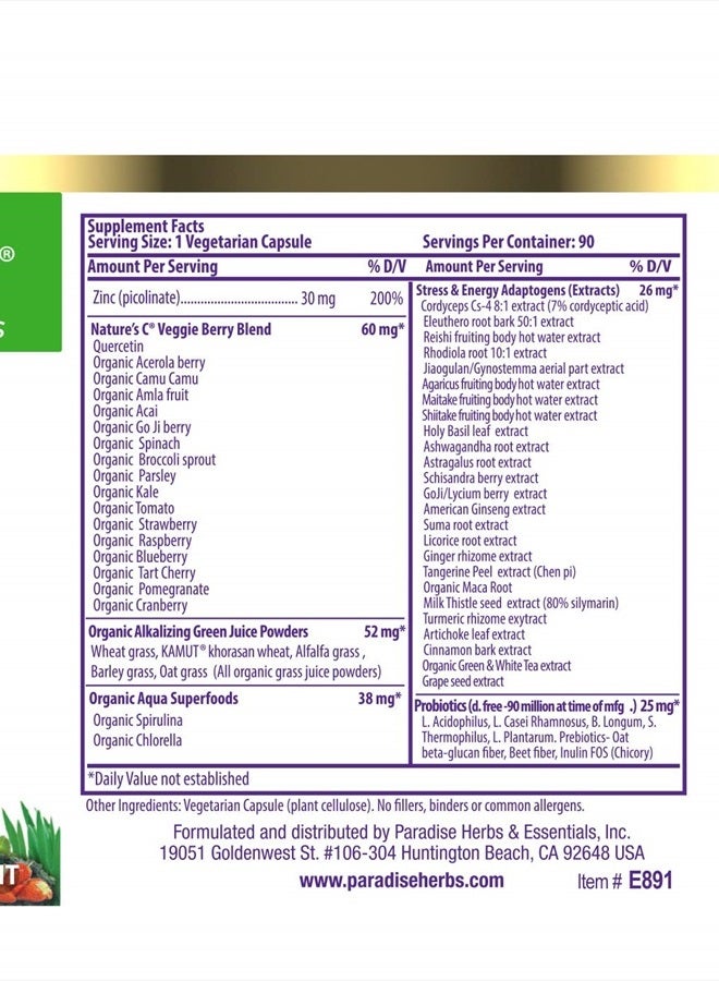 Paradise Herbs مكملات الزنك مع البيكولينات و ناتشرز سي، لدعم المناعة، فائق القوة، نقي للغاية، خالي من الغلوتين، غير معدّل وراثيًا، نباتي، 30 ملغ، 90 كبسولة - Image 3