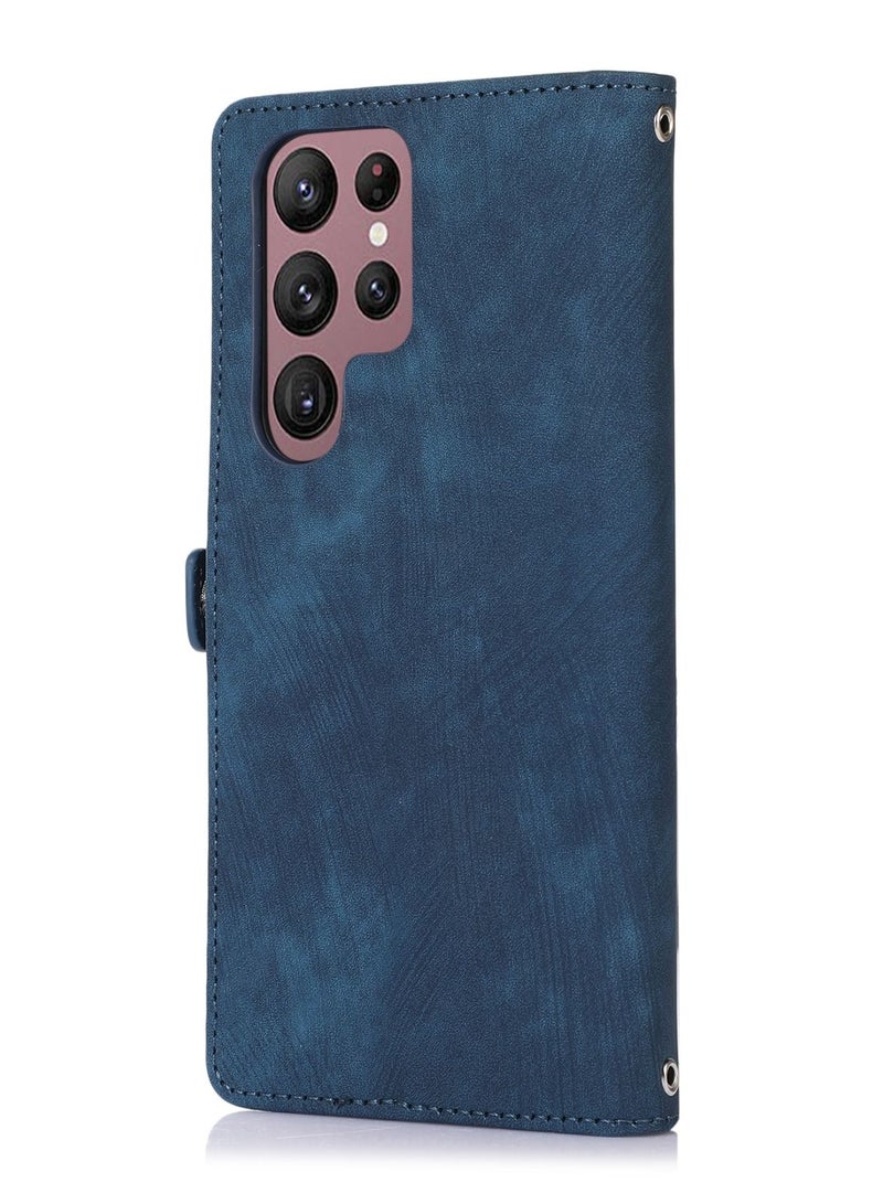 Suteni Zipped Flip Cover Card Slots Leather Phone Case for Samsung - Image 2