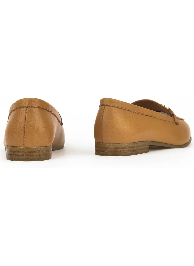 زيا , Leather Women's Shoes 1411033Z24072 Tan