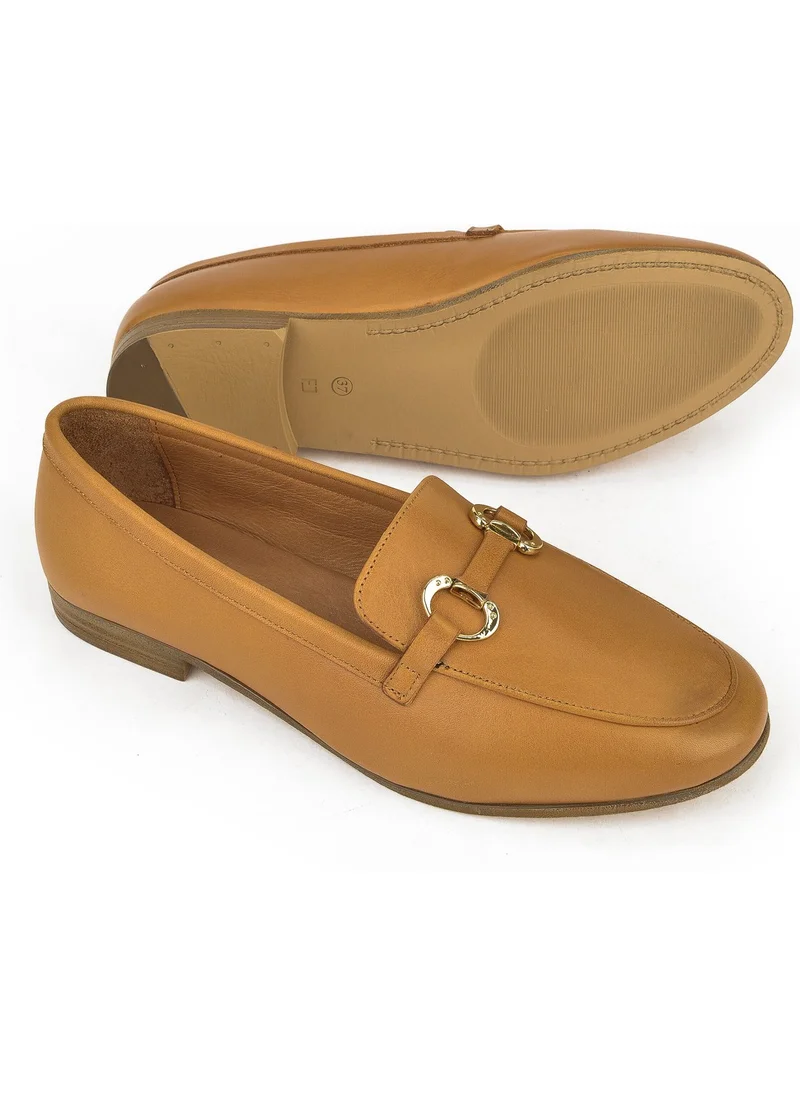 زيا , Leather Women's Shoes 1411033Z24072 Tan