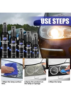 OUHOE Car Headlight Repair Fluid, Convenient Portable Auto Headlight Restoration Liquid, Long Lasting Innovative Headlight Repair Polish, Scratch Removal Spray for Head Light Lens, (1pc 100ml + Sponge)  - Image 3