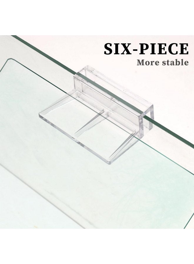 Sliverdew 6 PCS Aquarium Lid Clips, 6mm Clear Acrylic Fish Tank Lid Holder Aquarium Cover Support Clamps for Rimless Aquarium Glass Top, Plastic Fish Tank Cover, Aquarium Hoods - Image 2