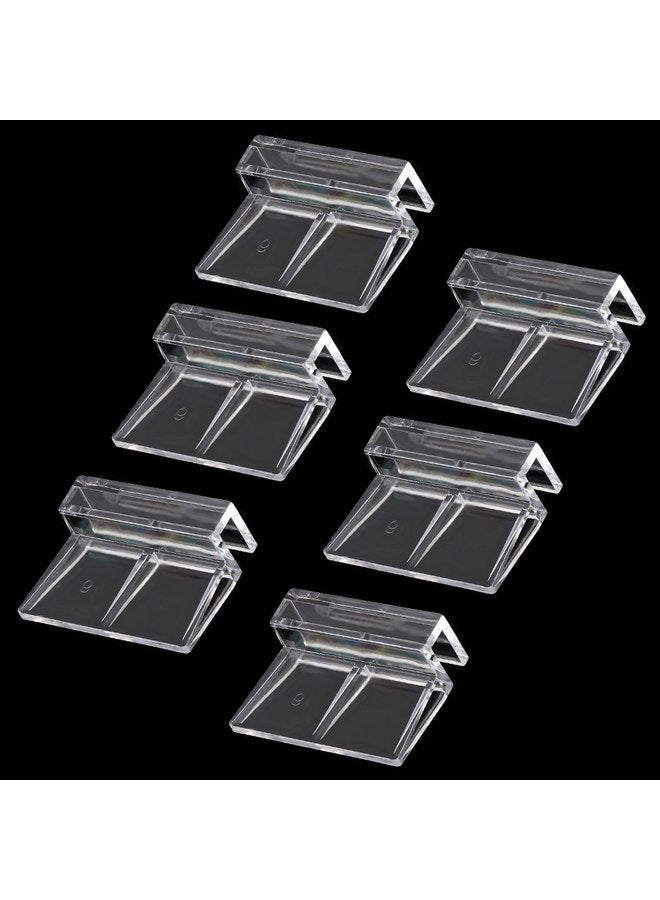 Sliverdew 6 PCS Aquarium Lid Clips, 6mm Clear Acrylic Fish Tank Lid Holder Aquarium Cover Support Clamps for Rimless Aquarium Glass Top, Plastic Fish Tank Cover, Aquarium Hoods - Image 1