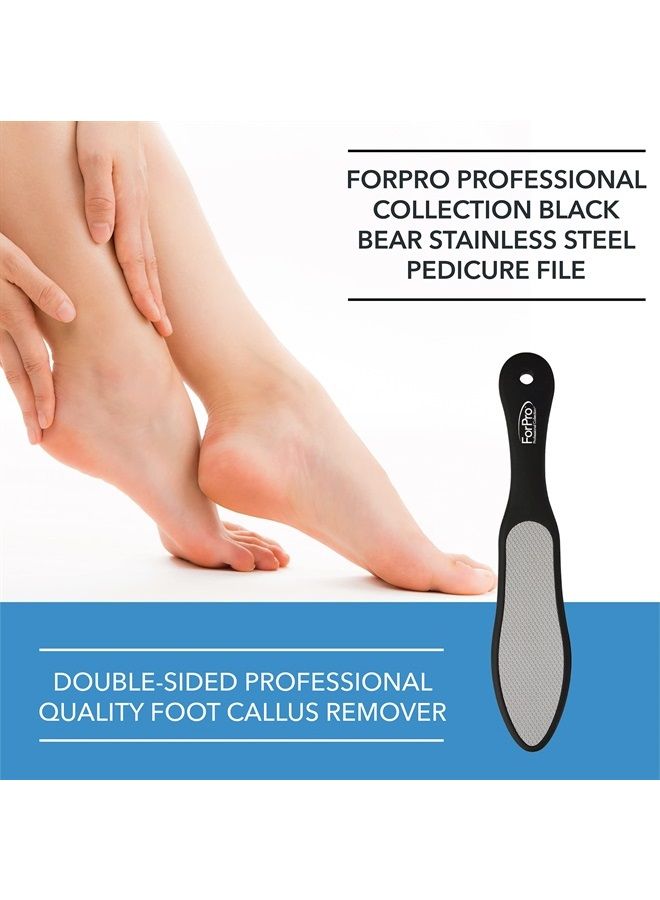 ForPro Professional Collection ملف بيديكور من الفولاذ المقاوم للصدأ من فور برو - مزيل الكالو لملف القدم - ملف احترافي مزدوج الجوانب لجوانب القدم والكعب - 10.5 بوصة طول - Image 4