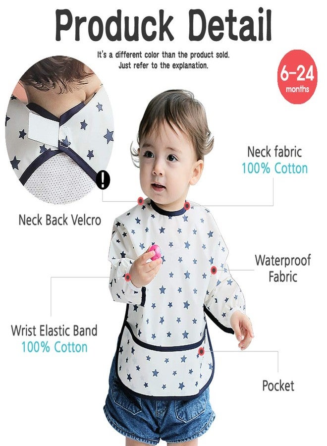 Plie Long Sleeve Waterproof Bib for Toddlers - Soft Feeding Smock for Baby Mealtime, Self-Feeding, Painting & Messy Play, BPA-Free, Easy Clean (6-24 Months) - Multi Dot - Image 5