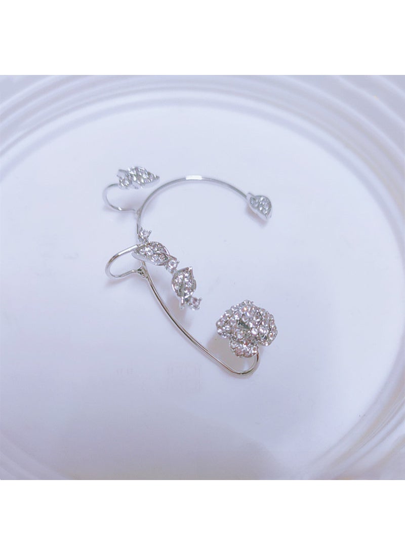 Generic - Baijin Korean Style Rose Leaf Ear Cuff EG21-009 silver right ear - Image 1