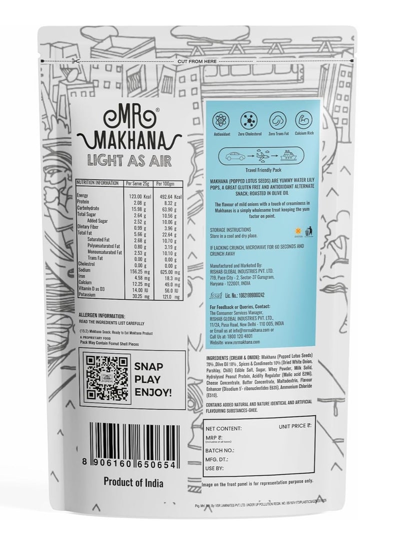 Mr Makhana Cream and Onion Popped Lotus Seed Gluten Free  25g  - Image 2