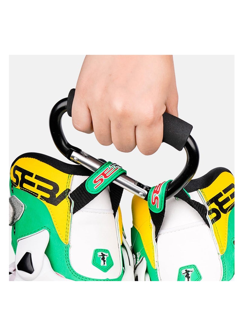 إي سي في في مجموعة من 2 خطاف لعربة الأطفال، مشبك كبير لعربة الأطفال، خطاف منظم لتعليق الحقائب، وحقيبة الحفاضات، وحقائب التسوق (أسود) - Image 5